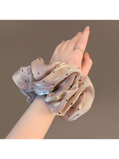 Gifty - Elegant Polka-Dotted Satin Scrunchies