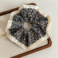 Gifty - Floral Lace Trim Polyester Fabric Scrunchie
