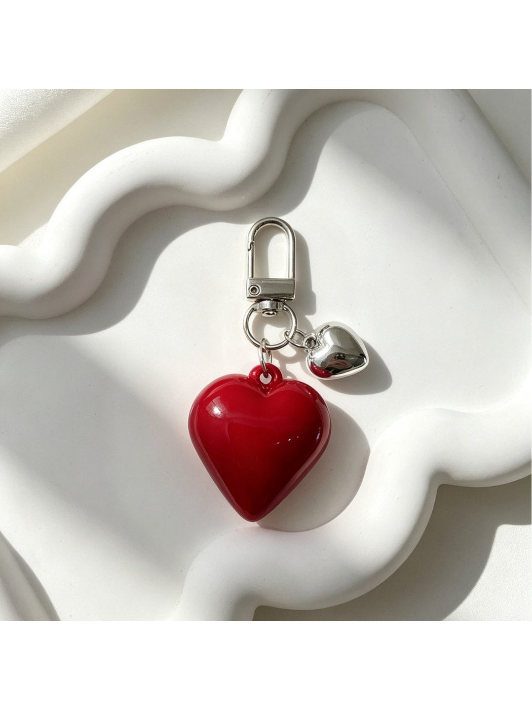 Keypus - Heart Shape Alloy Phone Bag Charm Keychain