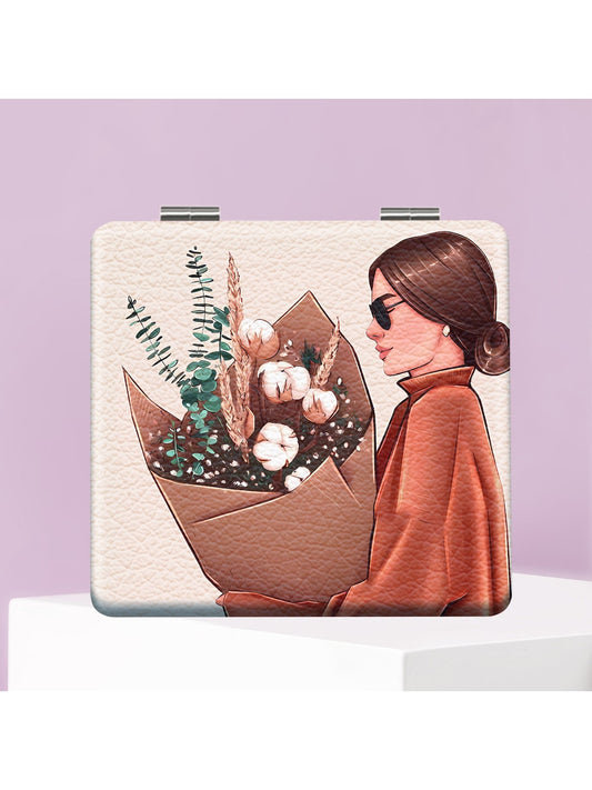 Mirroray - Lifestyle Theme Cartoon Print Compact Mirror
