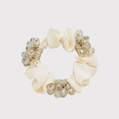 Gifty - Elegant Sparkly White Bead Scrunchie