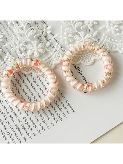 Gifty - Floral Print Telephone Hair Ring