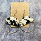 Earedge - Artificial Leather Statement Patchwork Earrings