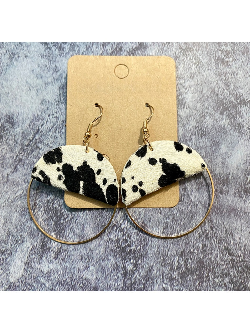 Earedge - Artificial Leather Statement Patchwork Earrings