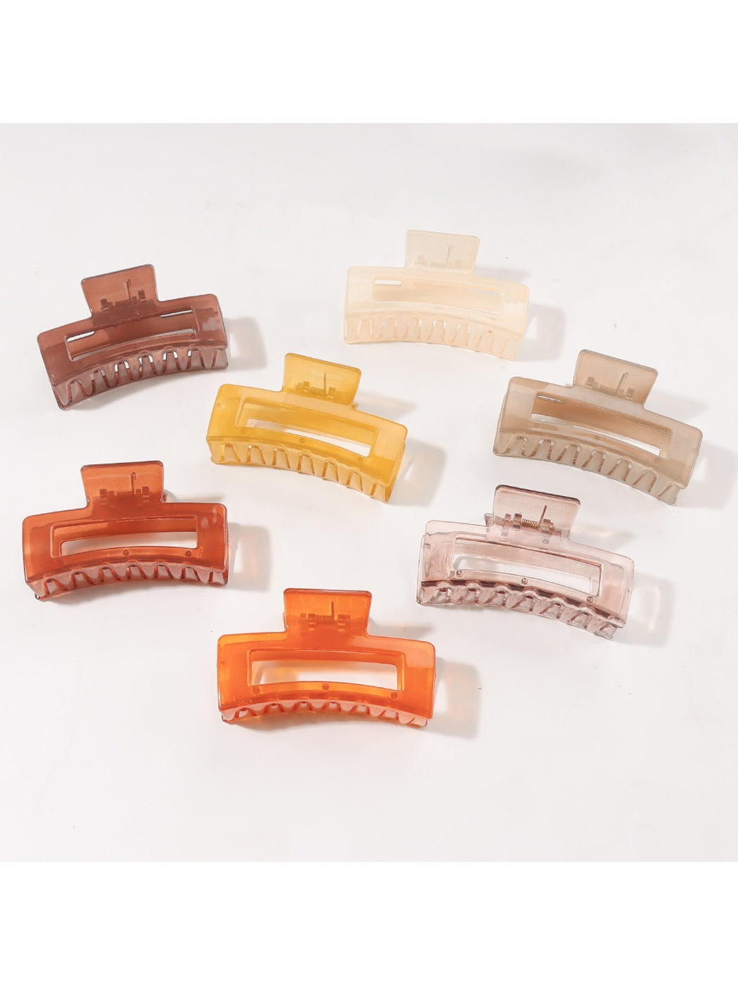 Beau - Solid Color Square Openwork Claw Clip