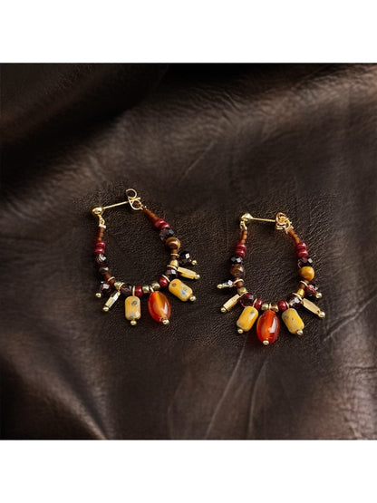 Earedge - Long Dangling Multicolor Beaded Earrings