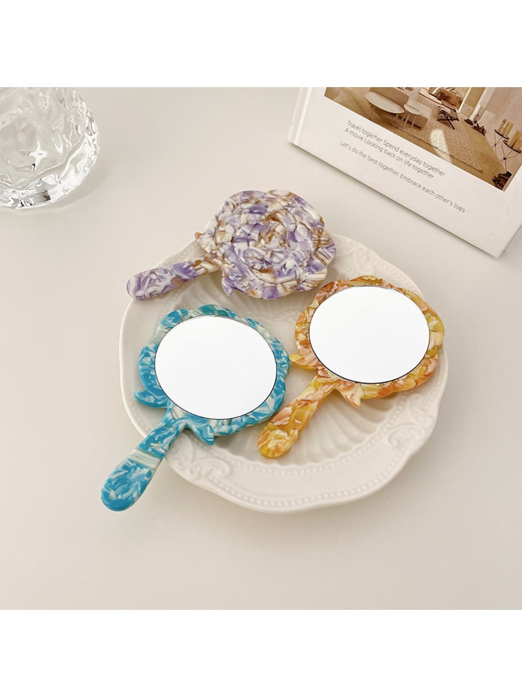 Mirroray - Stylish Rose Design Acetate Vanity Mirror