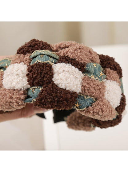 Beau - Knitted Cable Headband Cute Color Block