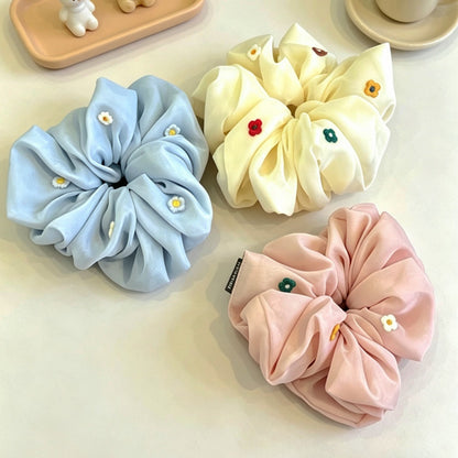 Gifty - Delicate Embroidered Flower Mesh Scrunchie
