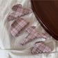 Beau - Glossy Plaid Acrylic Curved Hair Claw Clip