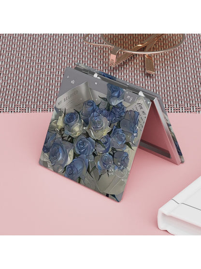 Mirroray - Aesthetic Blue Rose Pattern Vanity Mirror