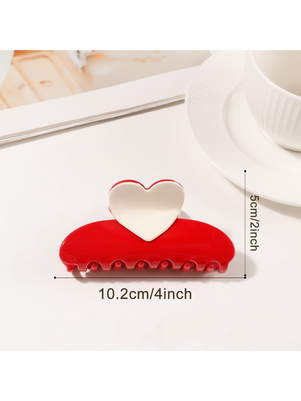 Beau - Valentine's Day Half Moon Hair Claw Clip