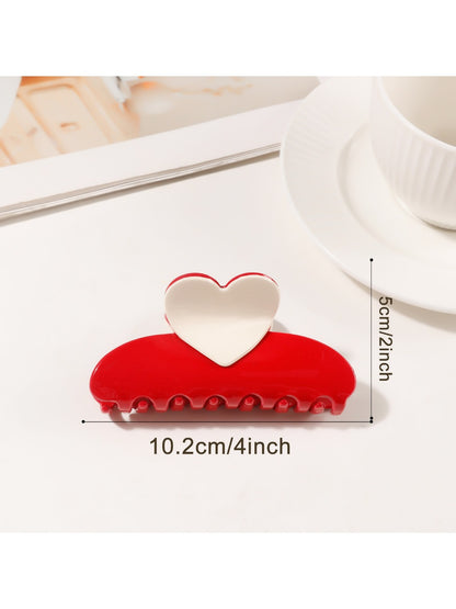 Beau - Valentine's Day Half Moon Hair Claw Clip