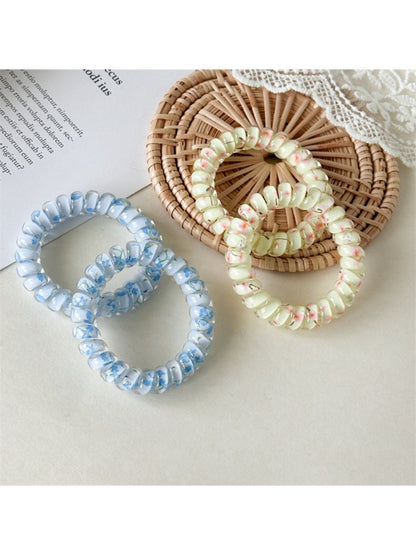 Gifty - Floral Print Telephone Hair Ring