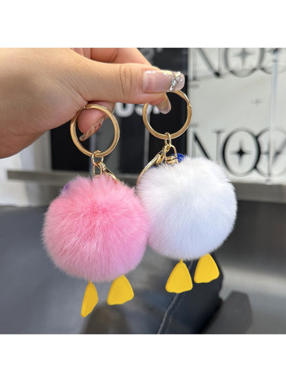 Keypus - Fluffy Duck Keychain For Bags Backpacks