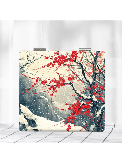 Mirroray - Retro Floral Print Folding Makeup Mirror