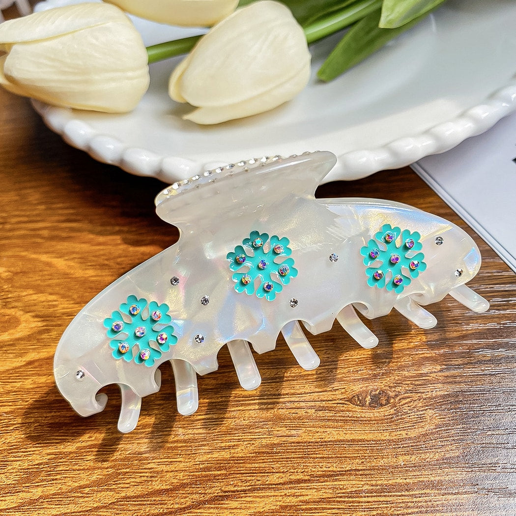 Beau - Christmas Snowflake Accent Claw Clip