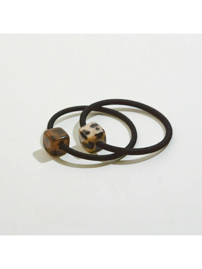 Gifty - Leopard Print Square Hair Ties