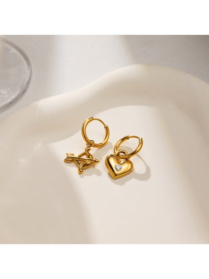 Earedge - Cupid's Arrow & Heart Earrings