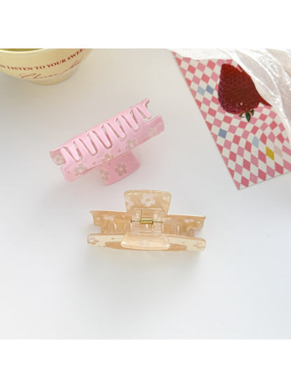 Beau - Cute Openwork Floral Print Claw Clip