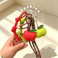 Keypus - Apple Faux Leather Woven Cord Alloy Keychain