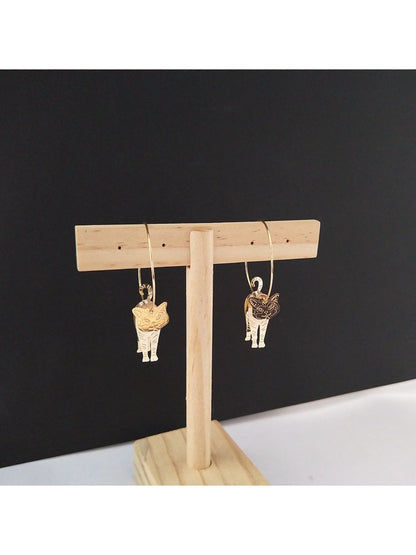 Earedge - 3D Cat-Shaped Drop Earrings