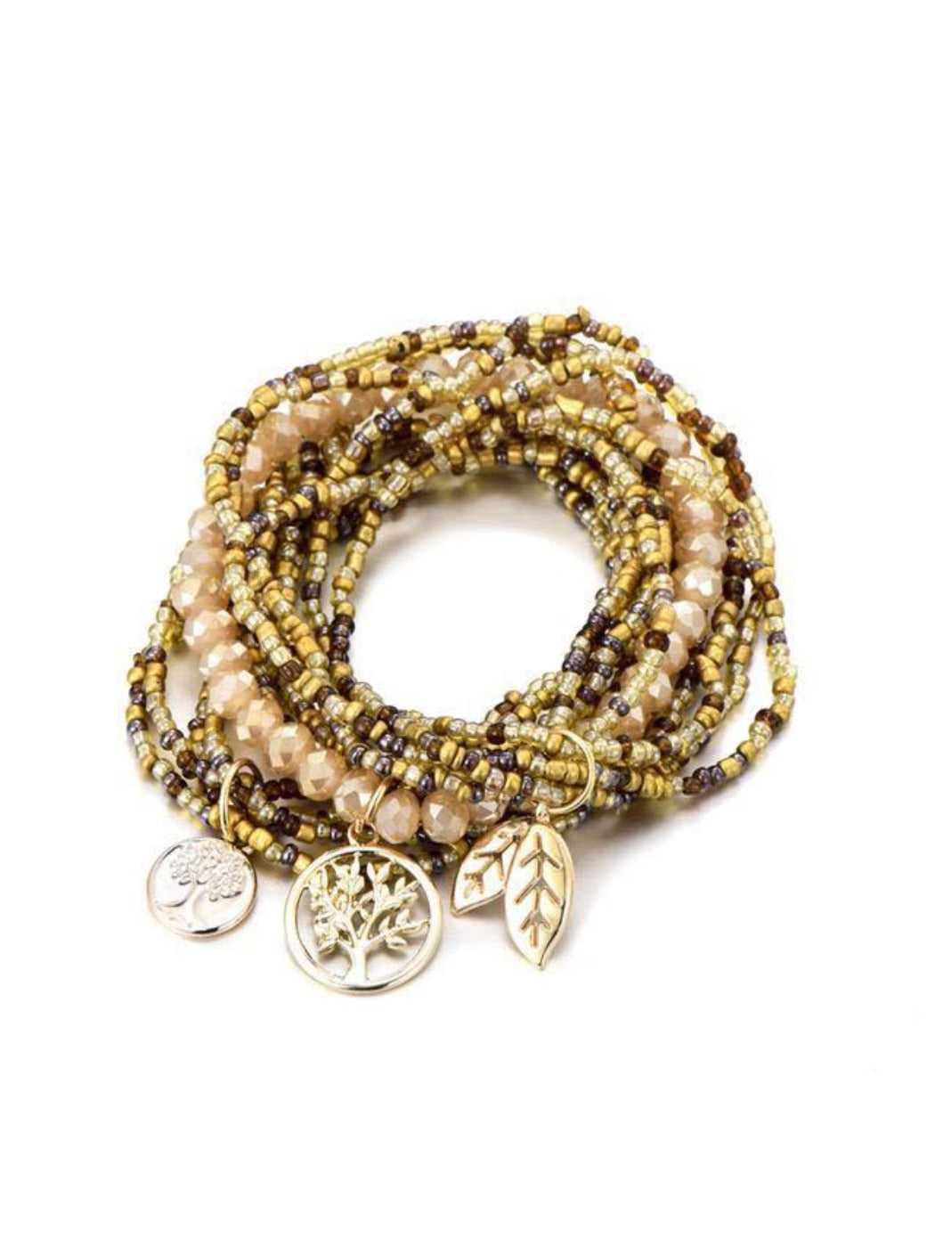 Lovra leaf shape pendant bracelet photographed with soft shadows on white background