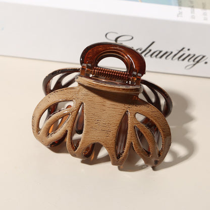 Beau - Glossy PS Curved Hollow Design Claw Clip