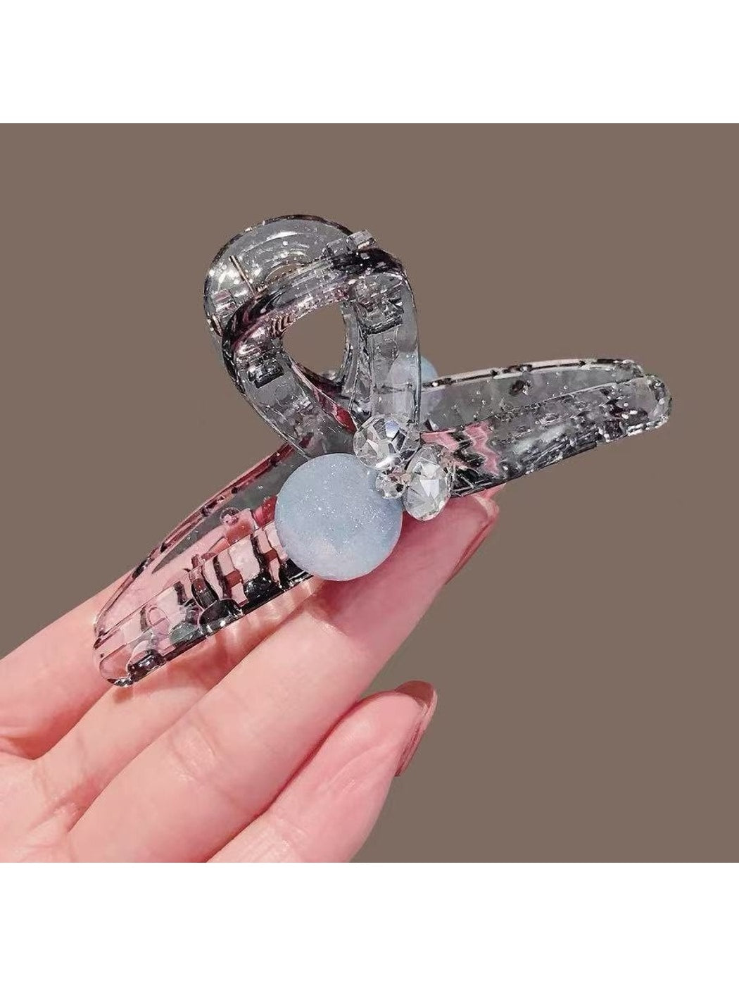 Beau - Geometric Cross PVC Alloy Claw Hair Clip