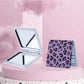 Mirroray - Pink Purple Leopard Print Square Compact Mirror