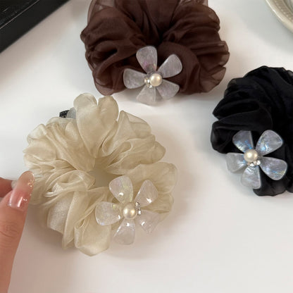 Gifty - Retro Style Pleated Flower Hair Scrunchie