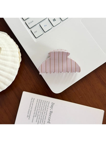 Beau - Sweet Style Striped Plastic Hair Claw Clip