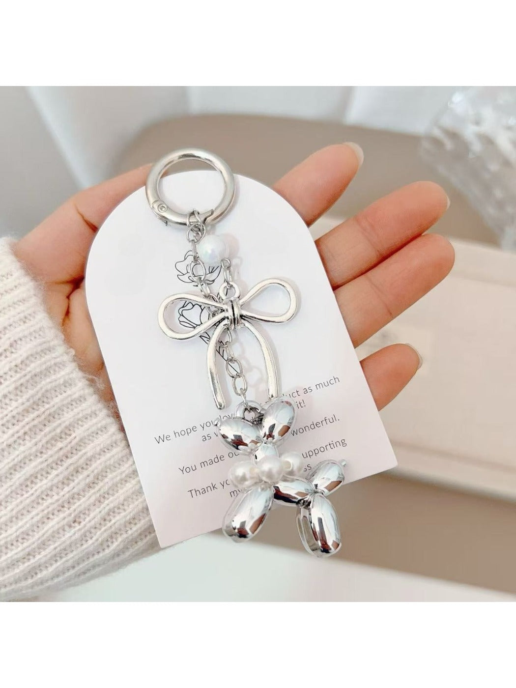 Keypus - Minimalist Modern Bow Charm Keychain