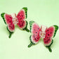 Beau - Watermelon Colored Butterfly PVC Claw Clip