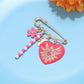 Brovia - Heart Flower Leaf Decorative Brooch Pin