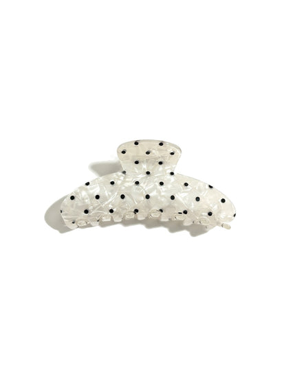 Beau polka dot updo claw clip displayed on a white background