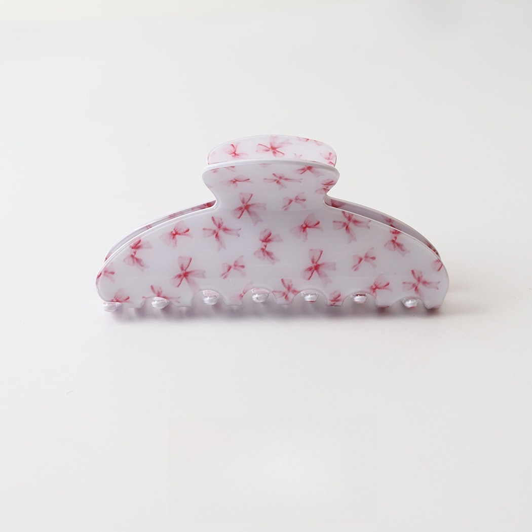 Beau - Elegant Bow Print PVC Decorative Claw Clip