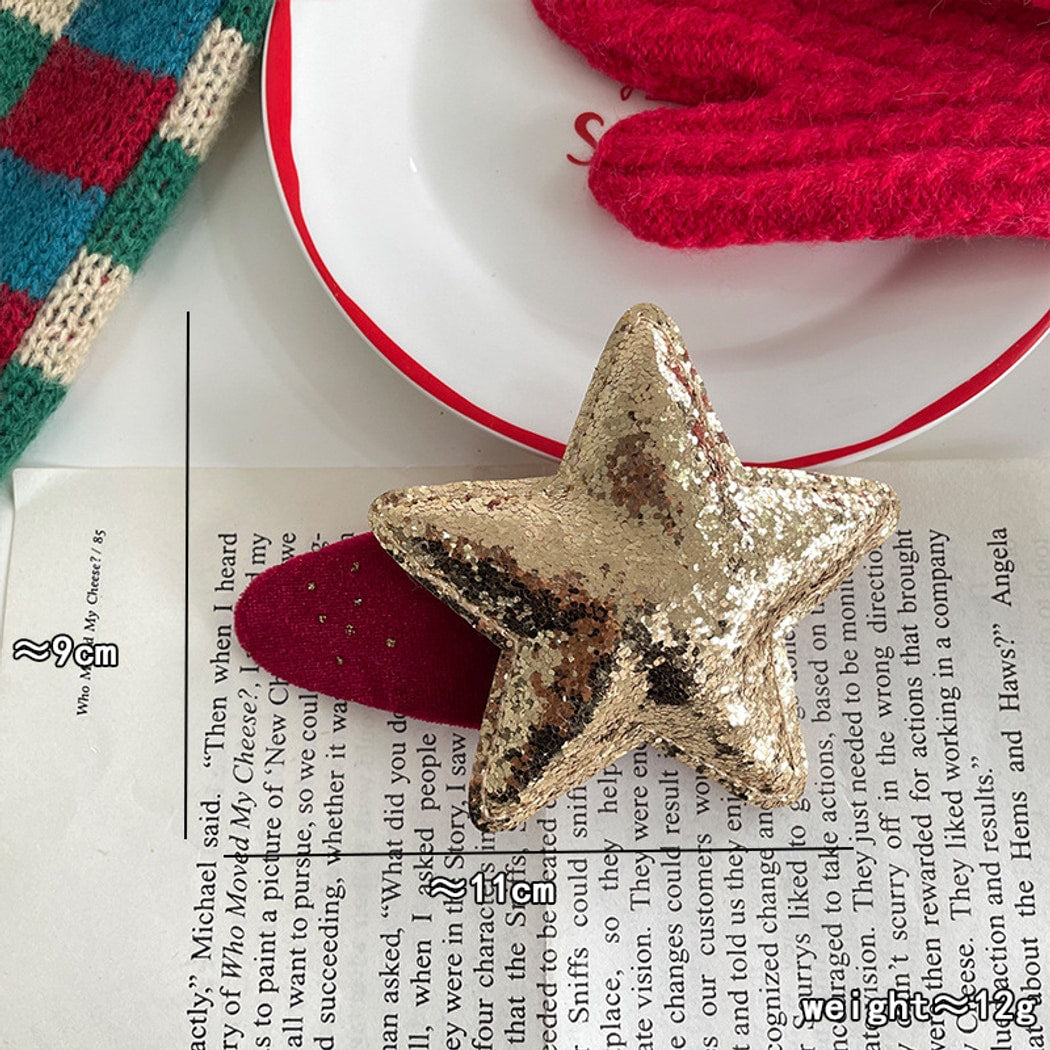 Gifty - Christmas Bow Plush Trim Hair Accessories