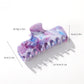 Beau - Marble Swirl Flat Plastic Hair Claw Clip