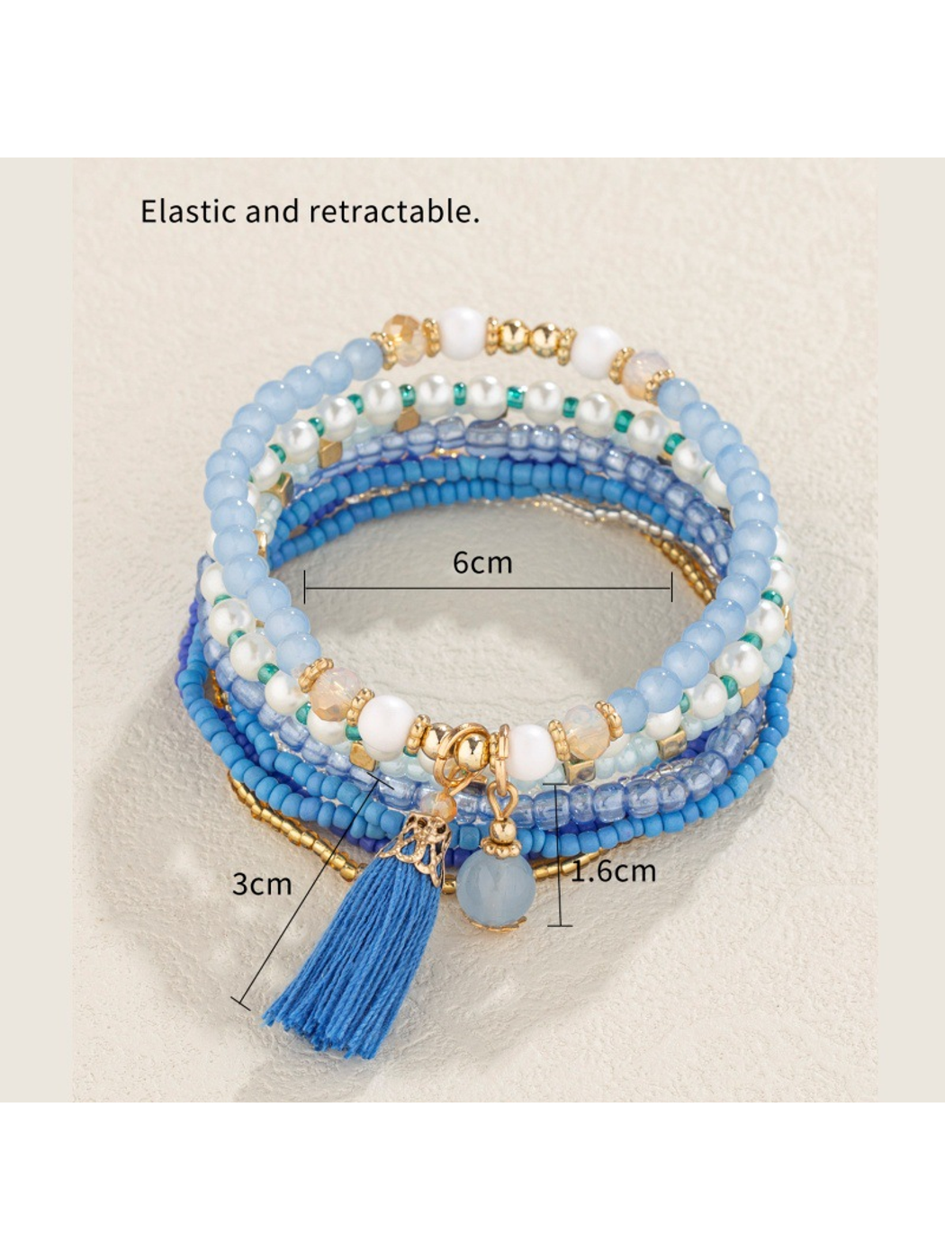 Lovra - Bohemian Layered Beaded Tassel Bracelet