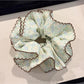 Gifty vintage print double layer scrunchie on a white background