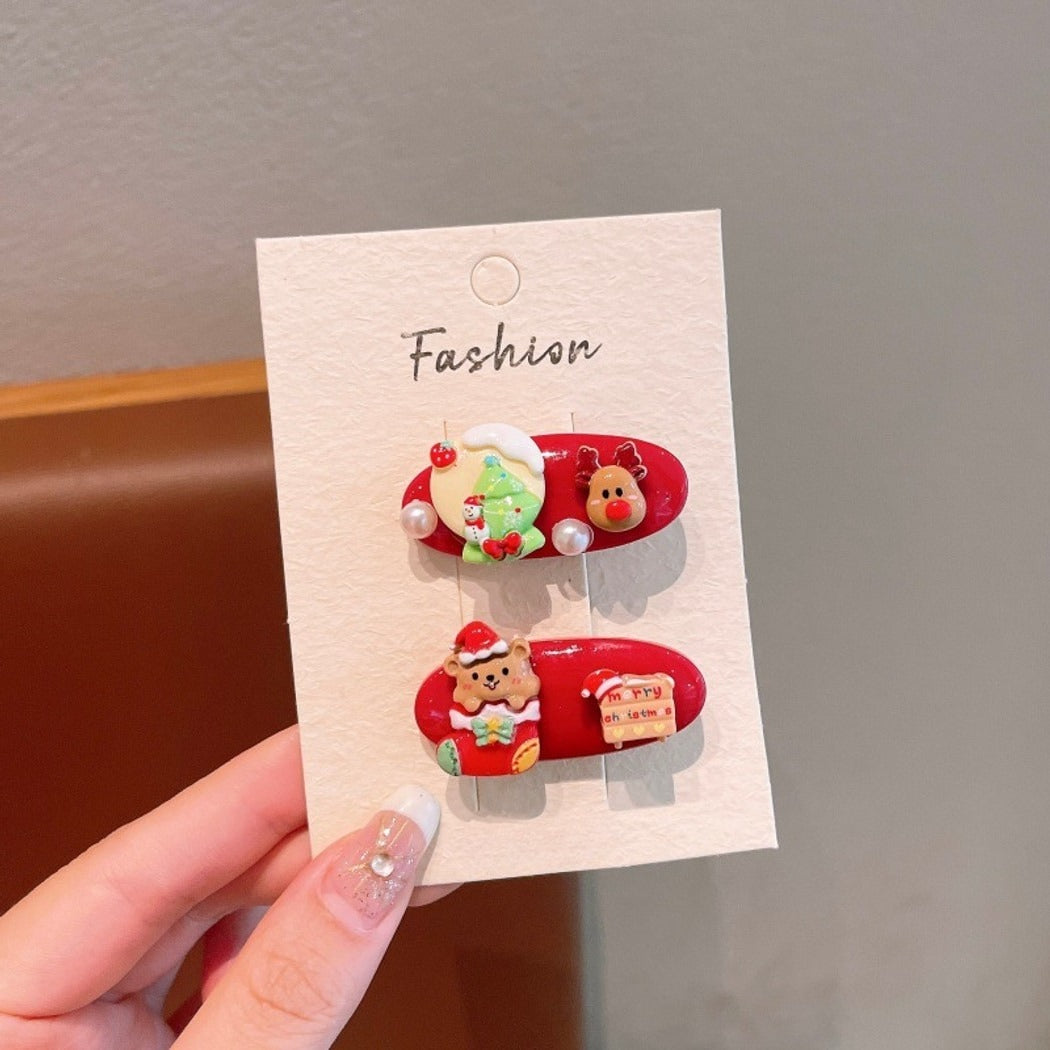 Beau - Cute Christmas Style Cartoon Hair Clip Set