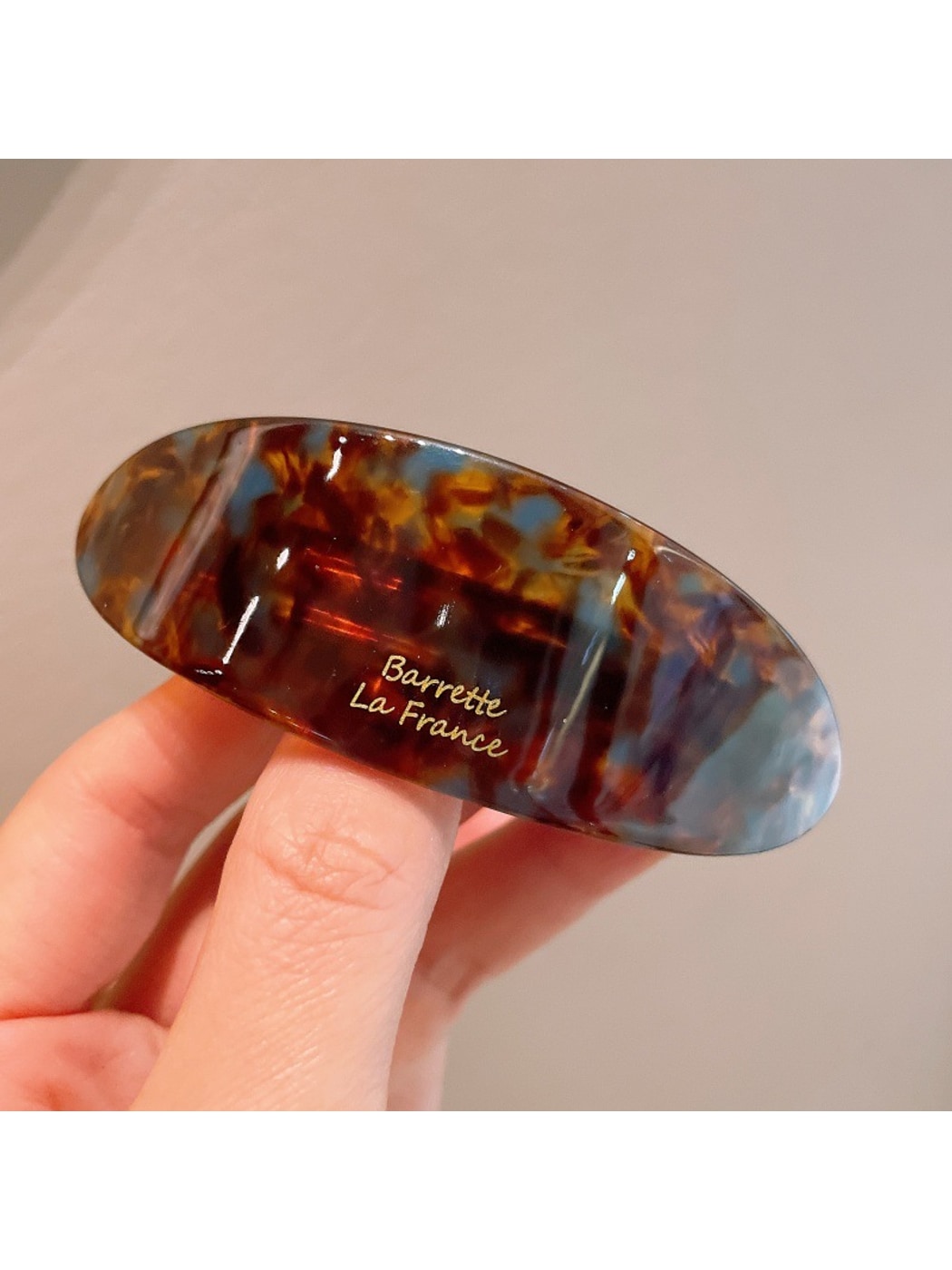 Beau - Simple Acetate Fiber Alloy Oval French Barrette