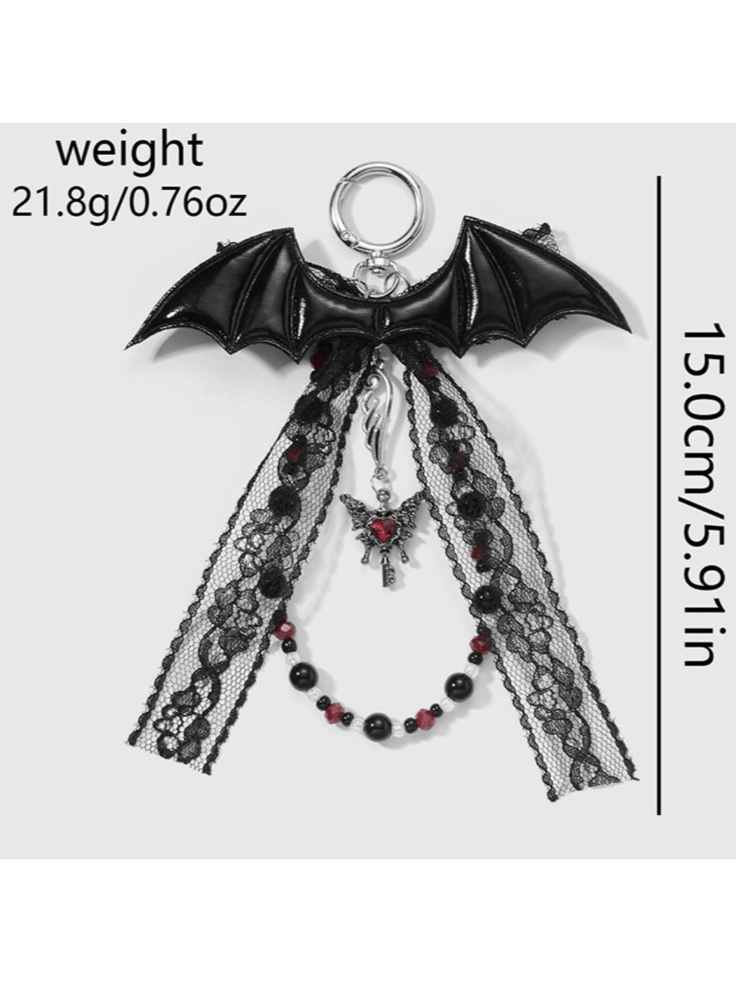 Keypus - Y2K Lace Bow Bat Shape Bag Charm Keychain