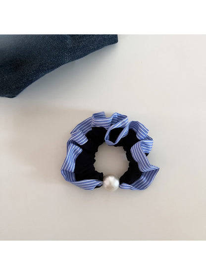 Gifty - Blue Striped Plaid Hair Tie