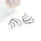 Earedge - Geometric Plated Alloy Curve Design Earrings