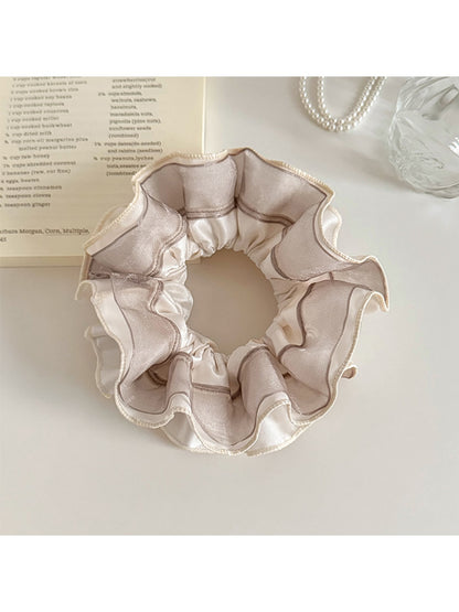 Gifty - Satin Look Mesh Patchwork Ruched Scrunchie