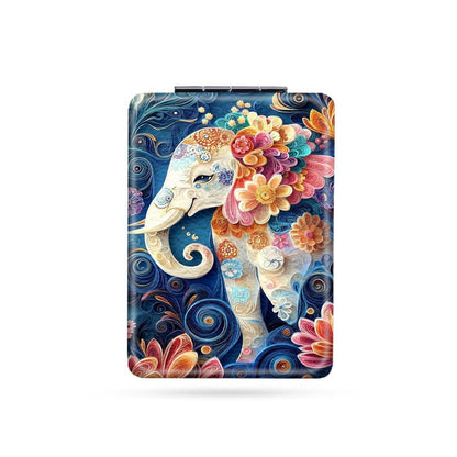 Mirroray - Foldable Elephant Print Handheld Makeup Mirror