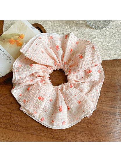 Gifty - Double Layer Floral Scrunchies for Spring