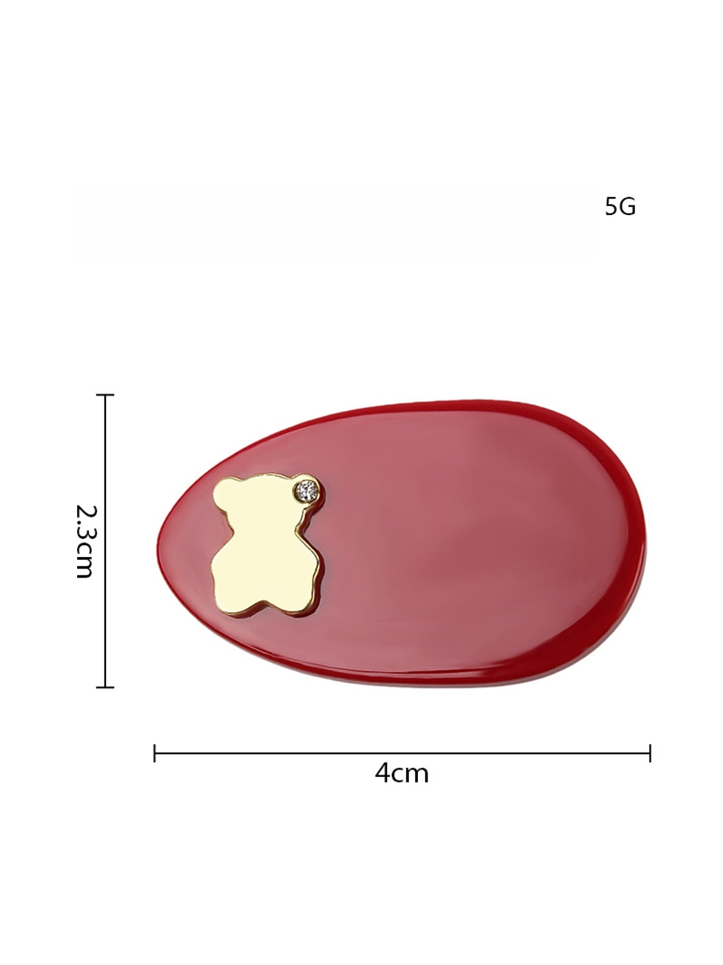 Beau - Oval Acetate Bear Detail Duckbill Hair Clip